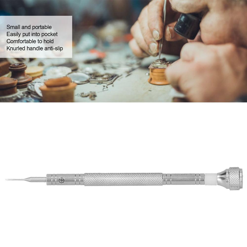 8 Sizes Watch Screwdriver Knurled Handle Design Slot Screwdriver  Professional Repair
