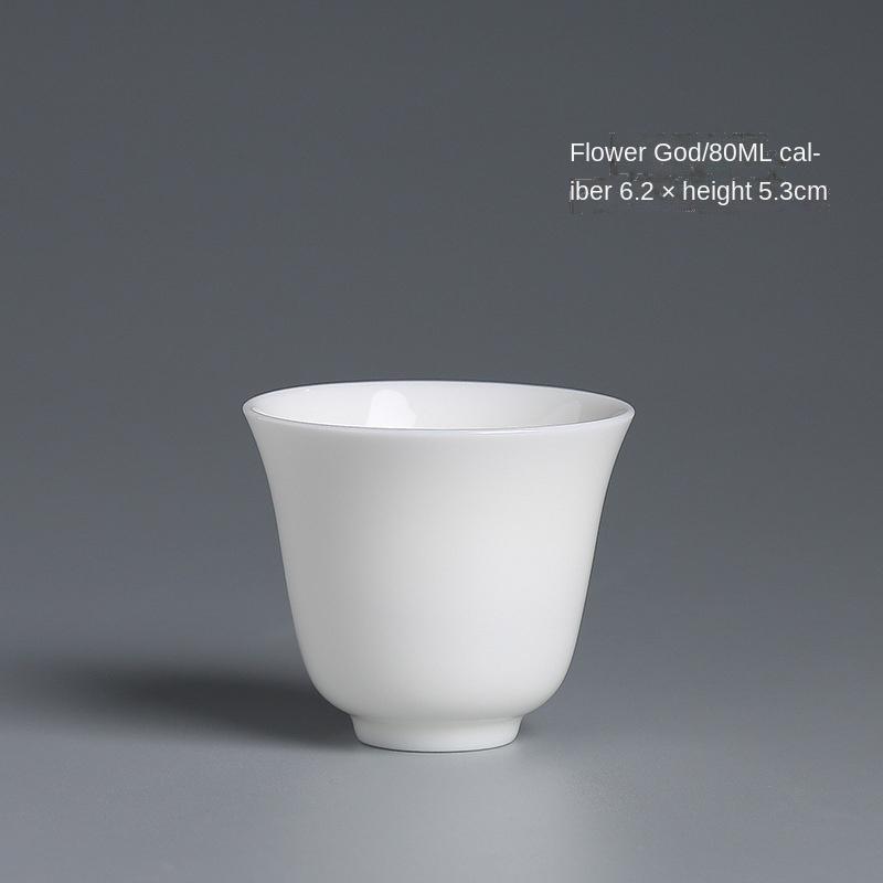 White Jade Kung Fu Small Tea Cup Tea Bowl Master Cup Egg-Shell White Porcelain Cup Jade Porcelain Tea Set Tea Tasting