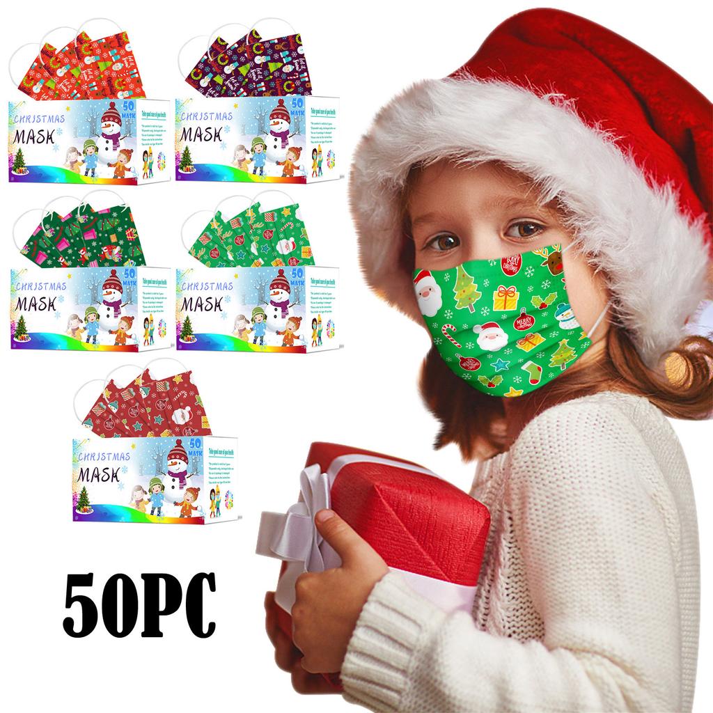 Buy Children's mask Disposable Christmas Face Mask Industrial 3Ply Ear