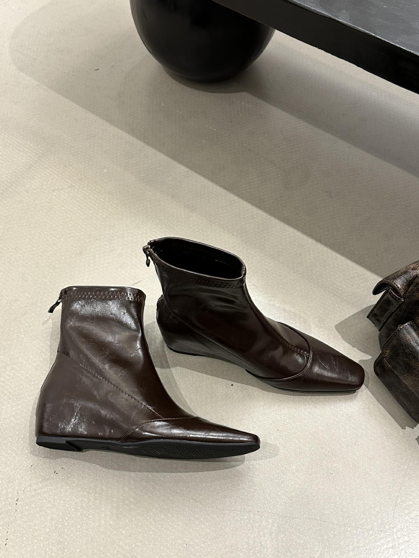 

Простые эластичные ботильоны на ветроустойчивой платформе, женские, 2025 весна и осень, новые, черные, на среднем каблуке, тонкие ботильоны, туфли, женская мода, короткие ботильоны 39