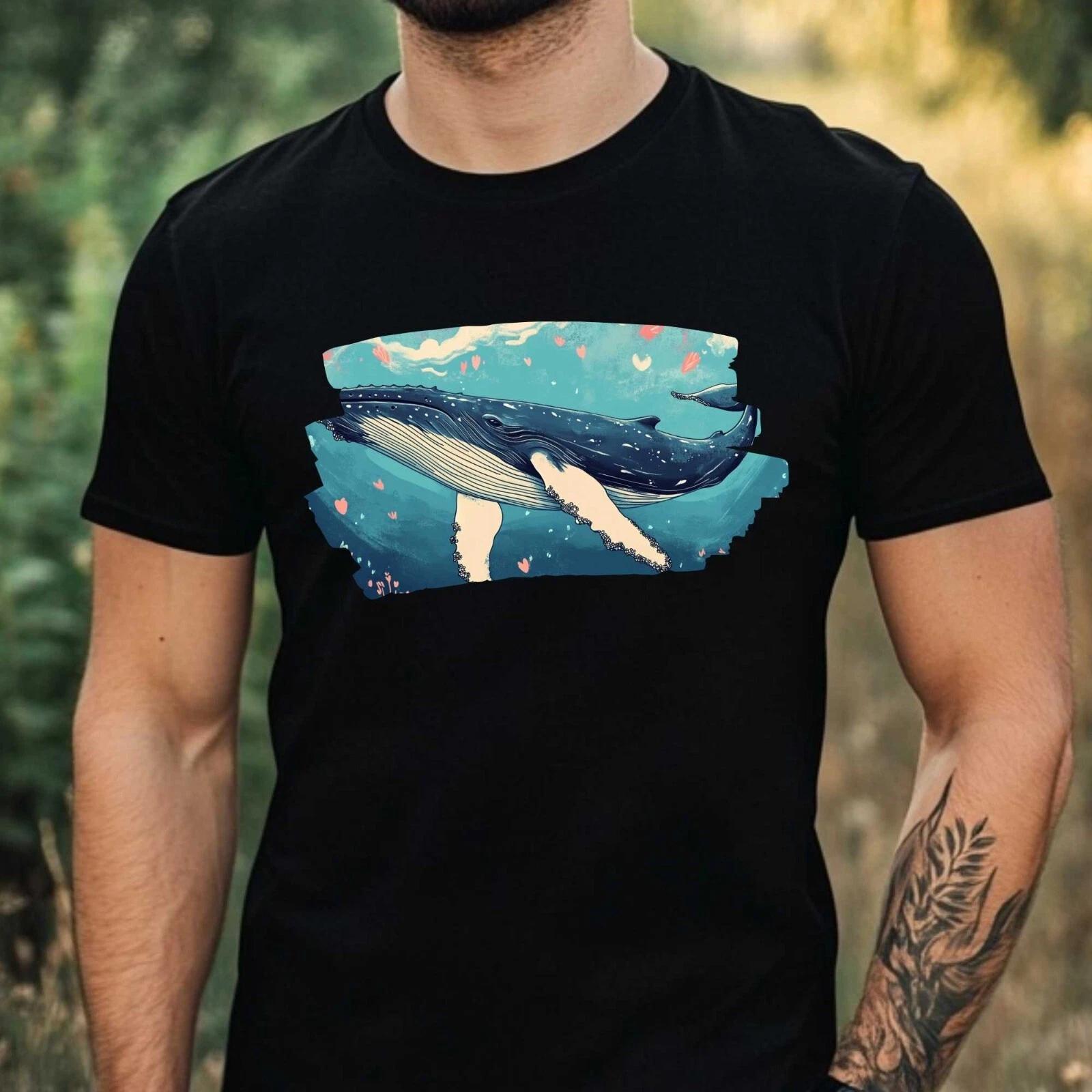 T-Shirt Herren Buckelwal Motiv Baumwolle Größe XS bis 5XL XS