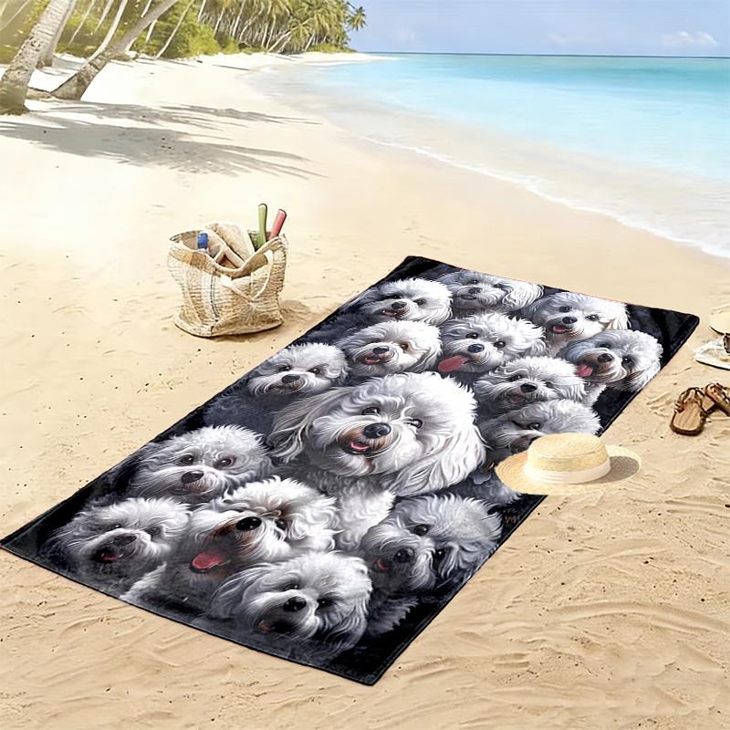 Pitbull Yorkshire Print Beach Towel, Large Soft Quick Dry Towel for Beach Camping Swimming