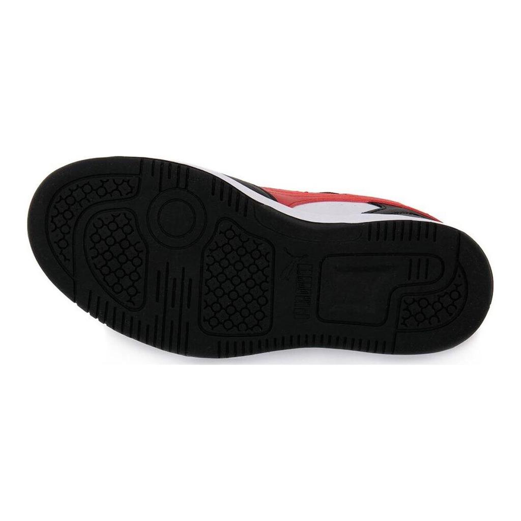 Puma Rebound V6 Low Ac Ps Comfortable Low-Top Kids Skate Shoes Kids Sneakers White Black 396742-04