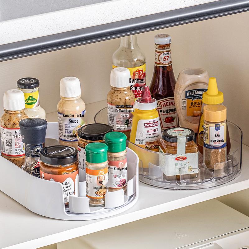 Multipurpose Rotating Kitchen Shelf: Beverage and Seasoning Storage Box