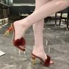 New  Fashion Special Heels Sandals Women Summer Short Heel Shoes Lady Casual Holiday Beach PVC Slides Open Toe 35-42