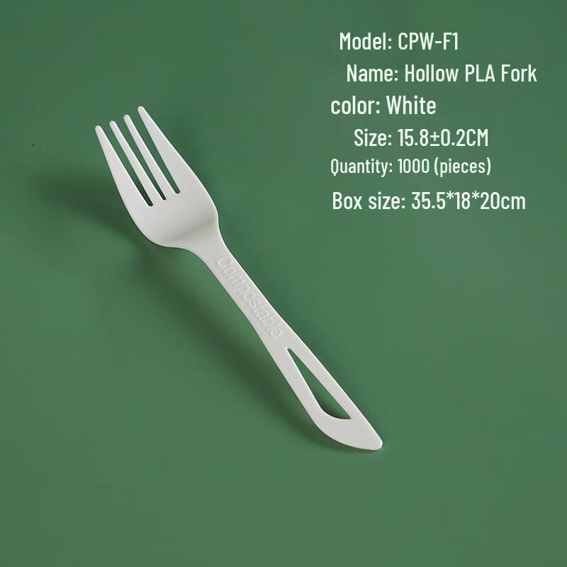 Deruhai Disposable Corn Starch PLA Forks, 1000 Count