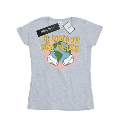 Womens/Ladies Mickey Mouse Be Kind To Our Planet Cotton T-Shirt