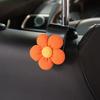 2PCS Cute Cartoon Flower Car Seat Back Hooks Storage Vehicle Headrest Organizer Hanger for Groceries Bag Handbag Auto Decor