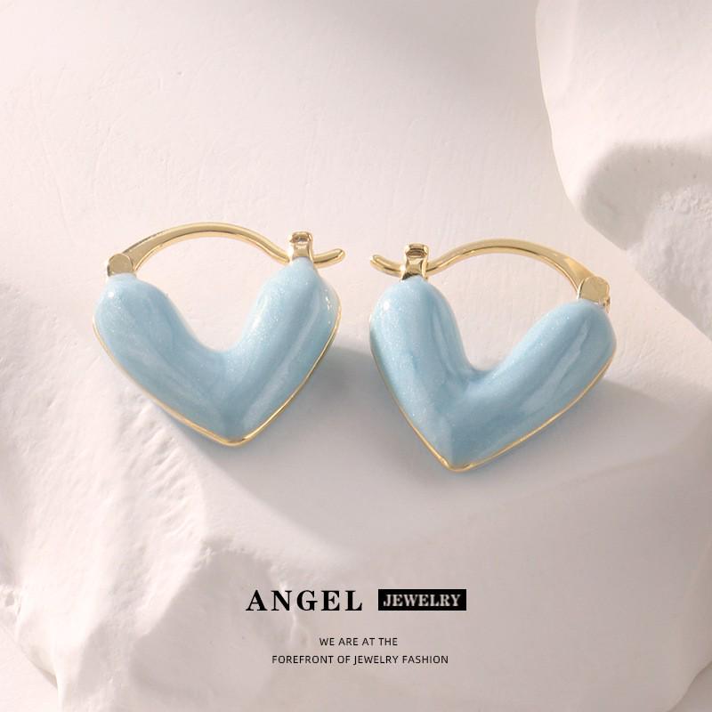 

Минималистичные Y2K серьги-подвески в форме сердца: Французские серьги-каффы класса люкс для женщин