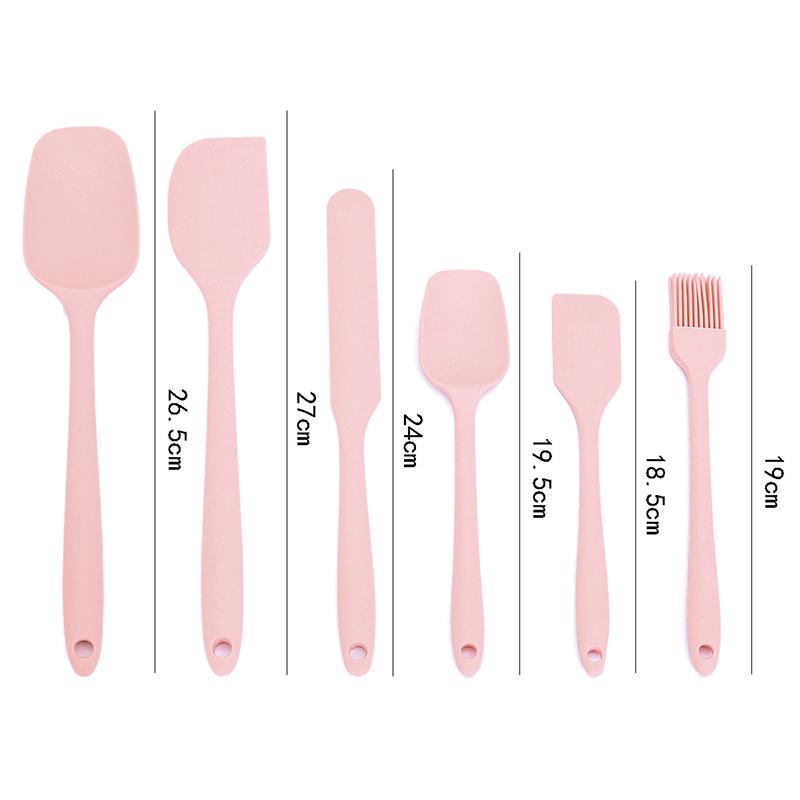 6pcs Food Grade Silicone Spatula Set Cream Mixing Spoon Cake Spatula Heat-Resistant For Cooking Mixing Baking Kitchen Tools