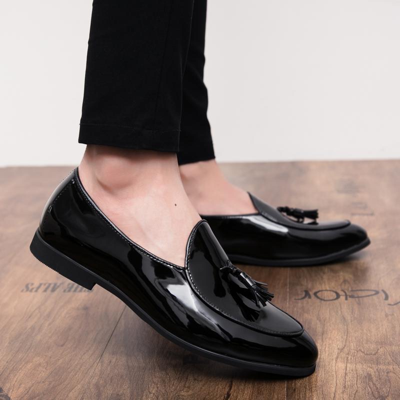 Fashion Men Fashionable Tassel Shoes PU Lightweight and Comfortable Office and Business Loafers Gentlemen's Social Shoes 37-48 Men Shoes