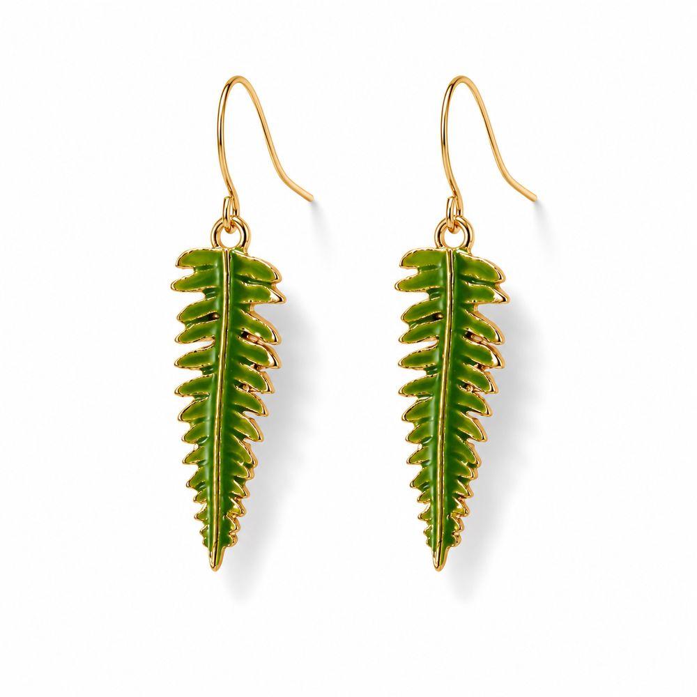 Fern Leaf Fern Leaf Earrings Simulation Green Leaf Drop Earrings Birthday Gifts Green Leaf