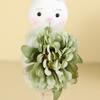 Easter Standing Bunny Doll Cute Fabric Rabbit Figurine with Artificial Flower for Spring Home Shelf Table Decor