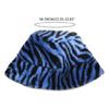 Zebra Grain Ornamented Hats with Flat Top & Wide Brim for Winter Warm Keeping