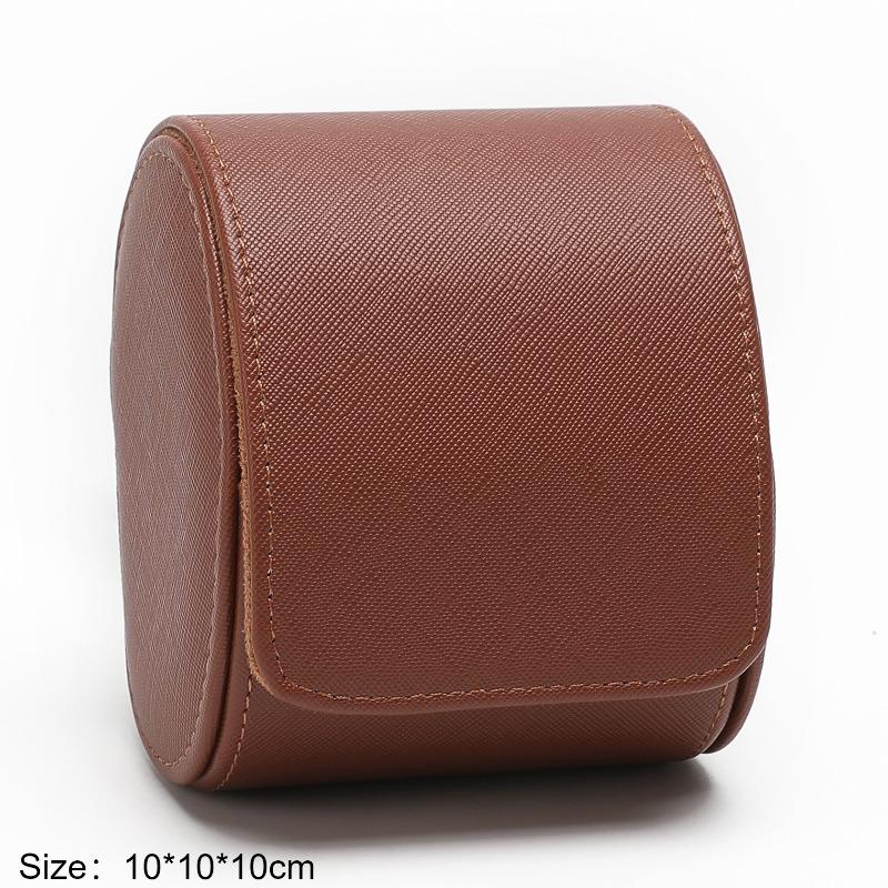 

Leather Watches Storage Box Mechanical Watch Organizer Display Boxes Travel Portable Watch Bag Household Watch Saves Cases коричневый
