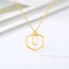 Simple and stylish English alphabet small fresh k gold titanium steel necklace women's accessories geometric collarbone chain