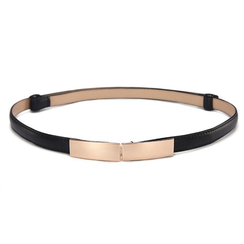 

Простой модный женский ремень из искусственной кожи, тонкий, металлический, золотой, с эластичной пряжкой, пояс, аксессуары для женского платья