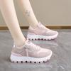 Fashion Spring and Autumn New Sneakers Fashion Round Toe Front Lace-up Colorblock Platform Non-slip Low-top Single Shoes