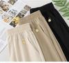 Ice Silk Loose Fit Elastic Pants for Women - Nine-Tenths Length, Summer Style, Ideal for Middle-Aged and Elderly