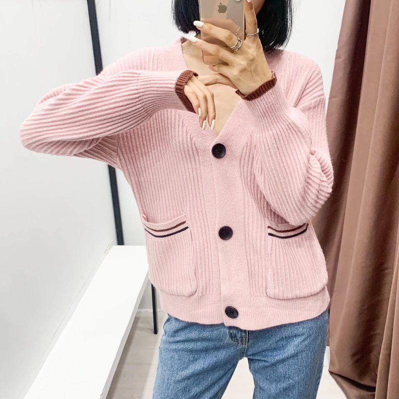 And Winter New Arrivals Women's Clothing Zr European and American Style Fashionable Versatile Loose Long-Sleeved Slimming Sweater Cardigan Jacket