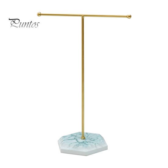 Metal T-shaped Jewelry Display Stand Necklace Holder with Stable Base Necklace Bracelet Storage Rack Jewelry Organizer