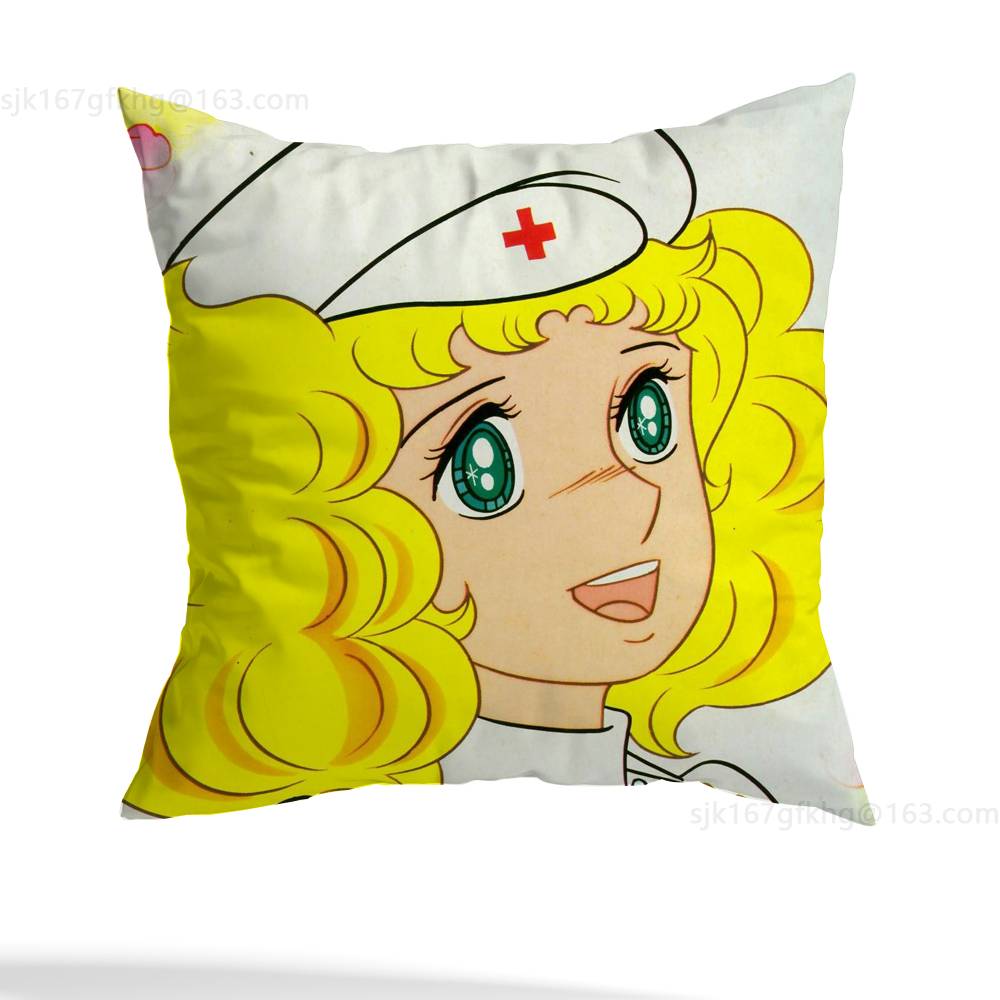 C-Candy Süßigkeit Anime Kissenbezug Anti-Milben Kissenbezug Unsichtbarer Reißverschluss seidiger kurzer Plüsch Sofakissenbezug