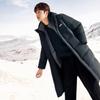 Anta Letter Zipper Hooded Long Snow Shell Down Jacket Men Outerwear Basic-Black 952348902-2