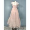 Foreign Trade Order in Home Aura Puffy Large Swing Skirt Vacation Mesh Slimming Beautiful Banquet Party Dopamine Dress