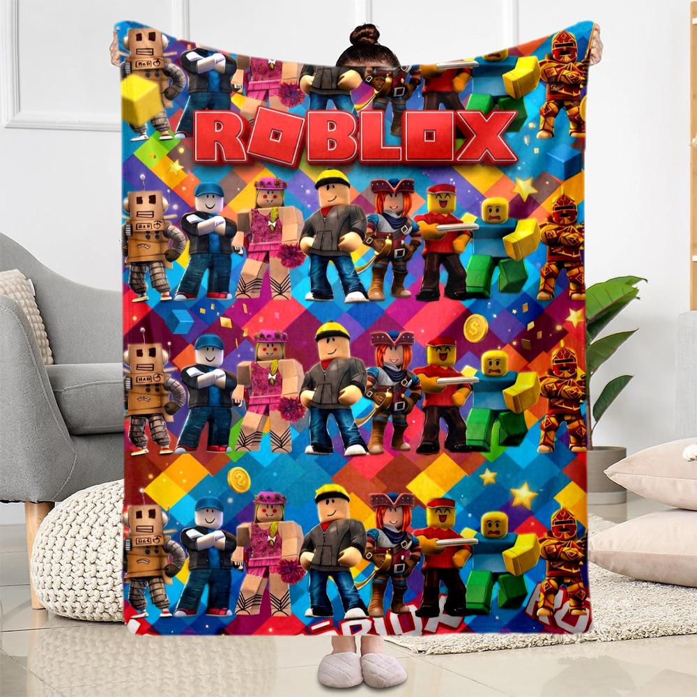 Roblox Game Characters Blanket Comfortable Suitable For Seaside Bed Office For All Occasions Playful Design Birthday Christmas Gift Blanket