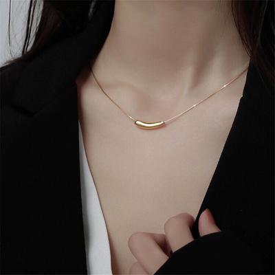 Korean Version Of Exquisite Personalized Simple Titanium Steel Arc Water Droplets Ladies Snake Chain Necklace Wild Clavicle Chain 