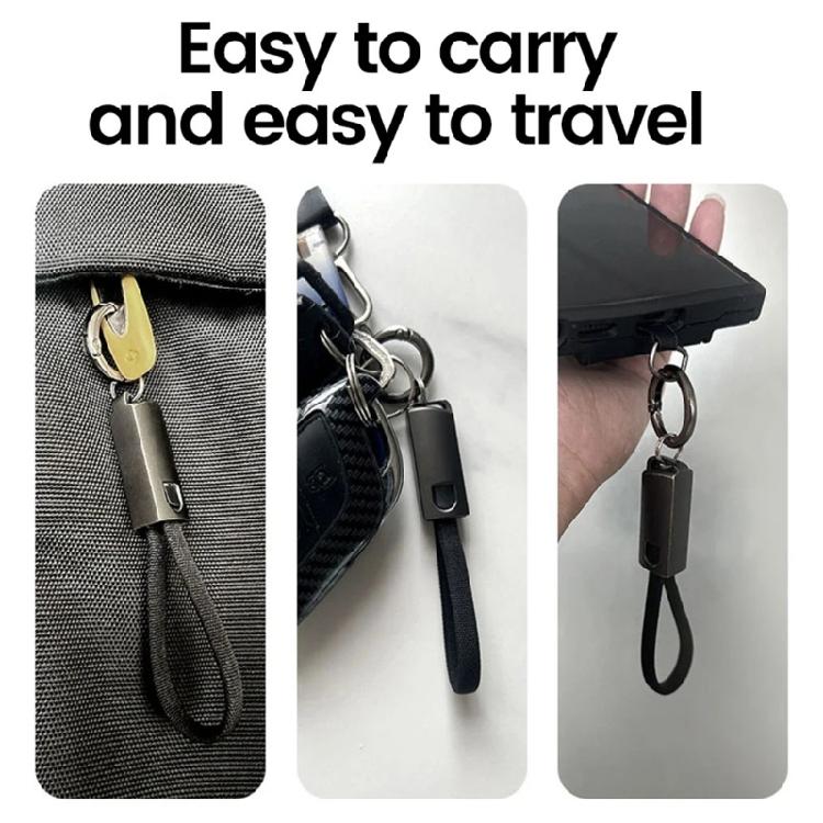 Phone Lanyard Data Cable Quick Charging PD65W USB C To Type C Short Cable 16CM with Keychain Hook Efficient Power Supply