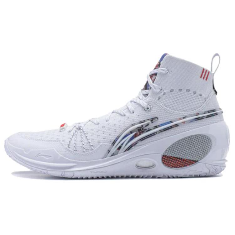 Li Ning Wade 808 Ultra Abrasion Resistant Breathable High Top Basketball Shoes Men's White ABAU013-3