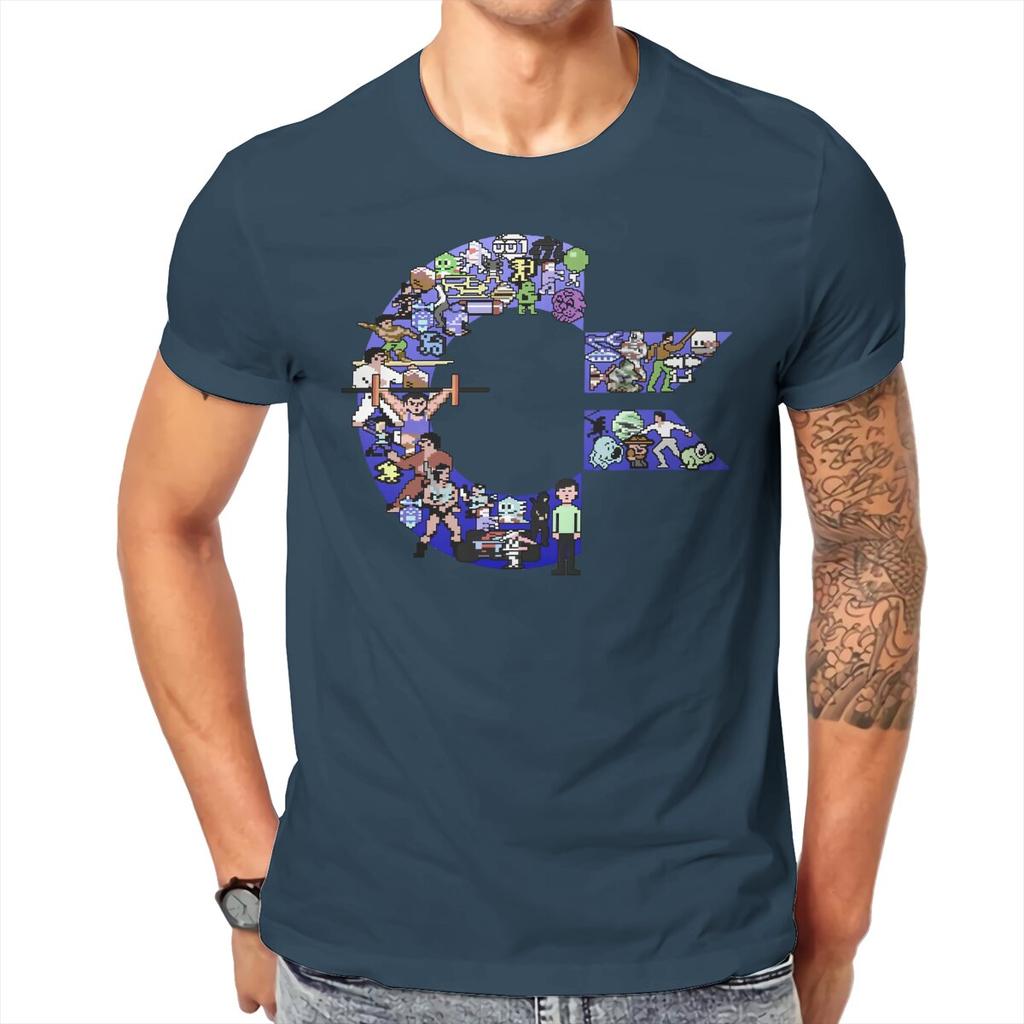Commodore 64 C64 Characters Tshirt Vintage Unisex Gothic Teenager Streetwear Tops Oversized Cotton Crewneck T Shirt