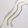 Gold And Silver Two-Color Cuban Chain, Love Diamond-Encrusted Bracelet, Multi-Layer Stacking Design, The Same Hip-Hop Style Jewelry For Men And Women