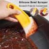 Cleaning Silicone Spatula Kitchen Scraper Soft Blade Scraper Brush Dirty Pan Pot Dishes Cleaner Tools Silicone Kitchen Utensils