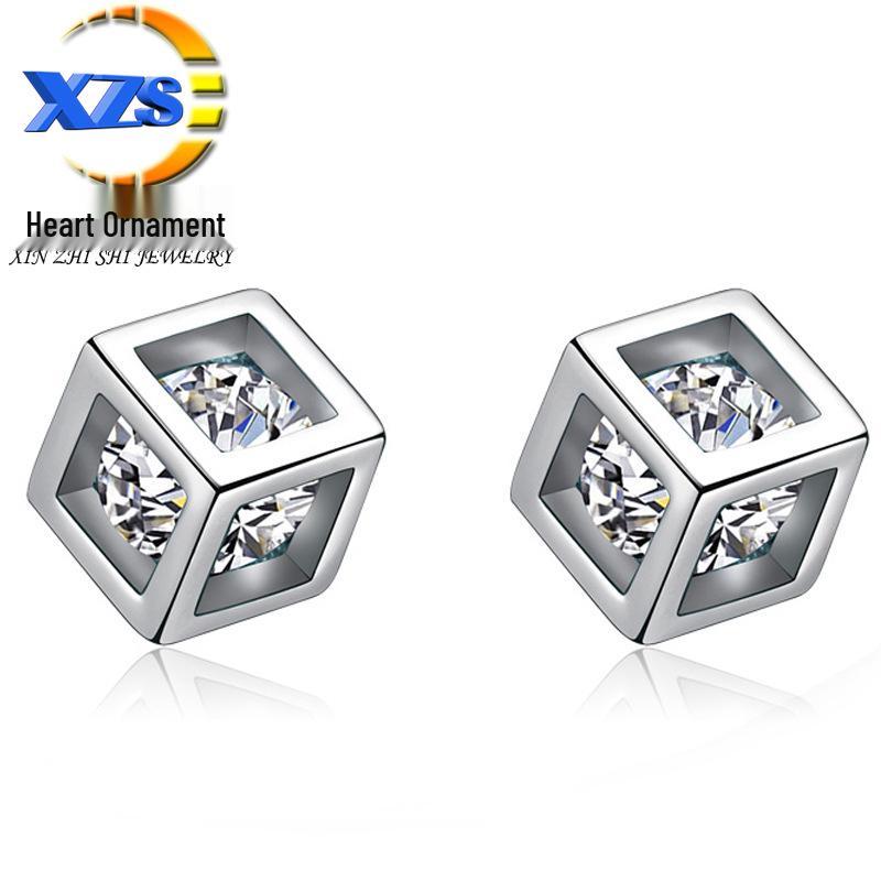 

Женские серьги-квадраты в корейском стиле с бриллиантами и кубиком Рубика Любовь Copper