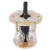 Wooden Wine Rack Glass Cup Holder Organizer Tabletop Display for 6 Glass and 1 Wine Bottle