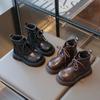 New Girls' Boots Winter Versatile Children's Fashion Ankle Boots Simple Trend Kids Causal Cotton Boots Round-toe Non-slip Zipper
