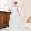Foreign trade wedding dress hot-selling Amazon new seven-quarter sleeve lace long waist noble dress dress