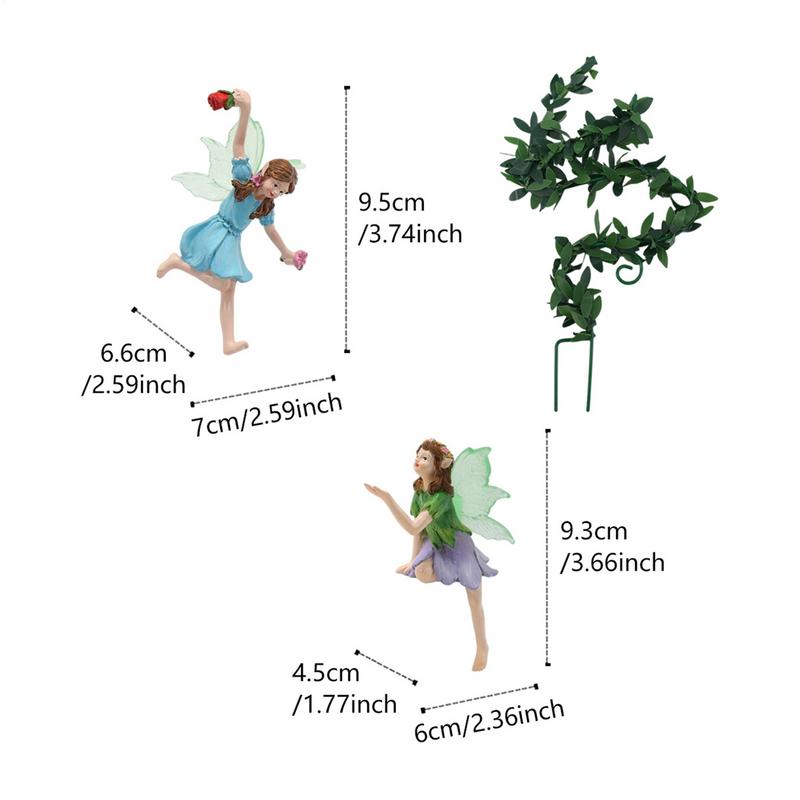 Fairies For Fairy Garden Resin Flower Fairy Ornaments Glowing In The Dark Collectible Miniature Landscape Scene Accessories For