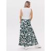 Damen Midi-Rock mit Print, Elastischer High-Waist Fließender A-Linien-Rock