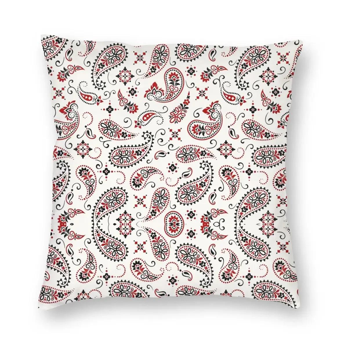 

White Bandana Pattern Throw Pillow Cover Polyester Throw Pillow Fashion Cushion Covers 66x66cm