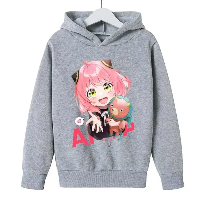 SPY X FAMILY Anya Forger Cute Girls Hoodies Cartoon Printed Sweatshirt Hoodies Children's Clothing Girls Spring Autumn Hoodie