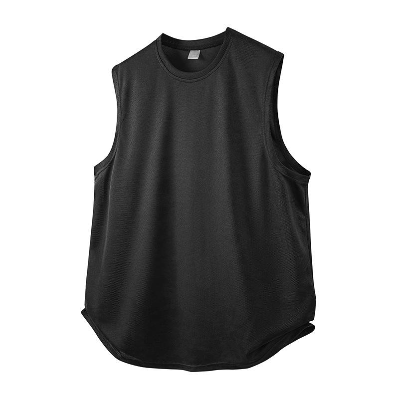 Men's Summer Ice Silk Plus Plus Fat Plus Quick Drying Sports and Fitness Running Sweatshirt with Camisole Vest