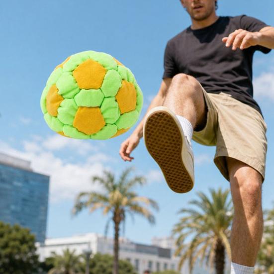 Soccer Sandbags, Soft Plush Football Sack with Spiral Fill, Portable Stress Relief Toy for Kids Adults for Outdoor Fun Foot Coordination Training