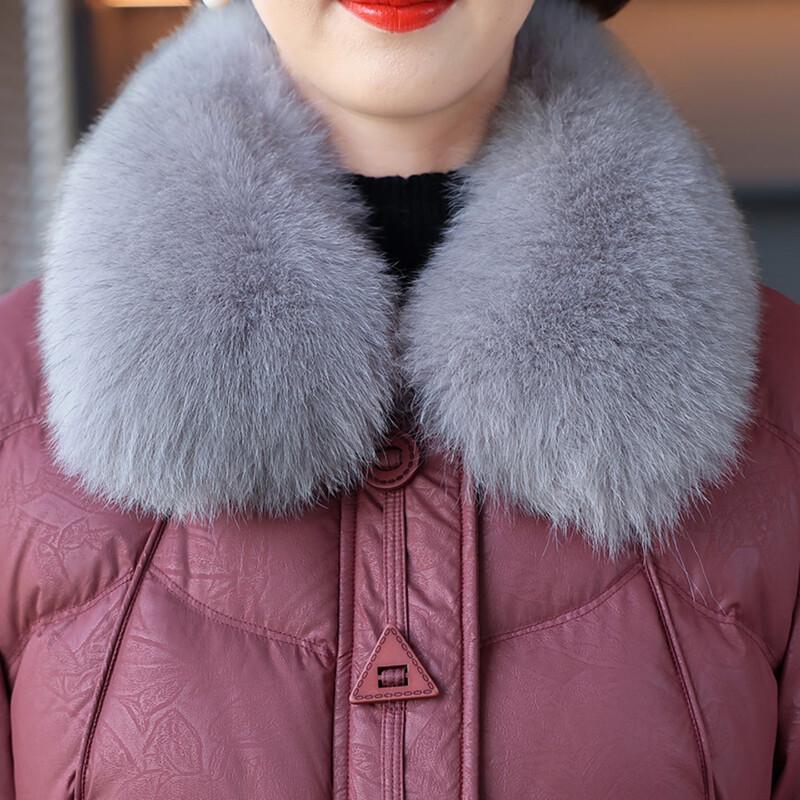 XueZhongFei Women's Warm Short Down Jacket with Fox Fur Collar