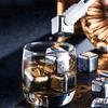 4-teiliges Set aus Edelstahl-Eiswürfeln, wiederverwendbare Kühlsteine für Whisky, Wein, Weinkühlungswürfel, Chilling Rock, Party-Bar-Tool