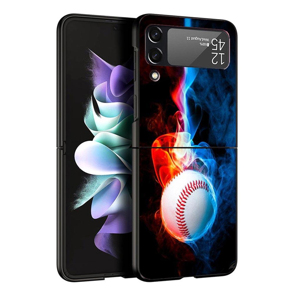 Baseball Sport Case For Samsung Galaxy Z Flip 7 6 5 4 3 Z Flip7 Flip6 Flip5 Flip4 5G Phone Cover Flip3 Folding Coque