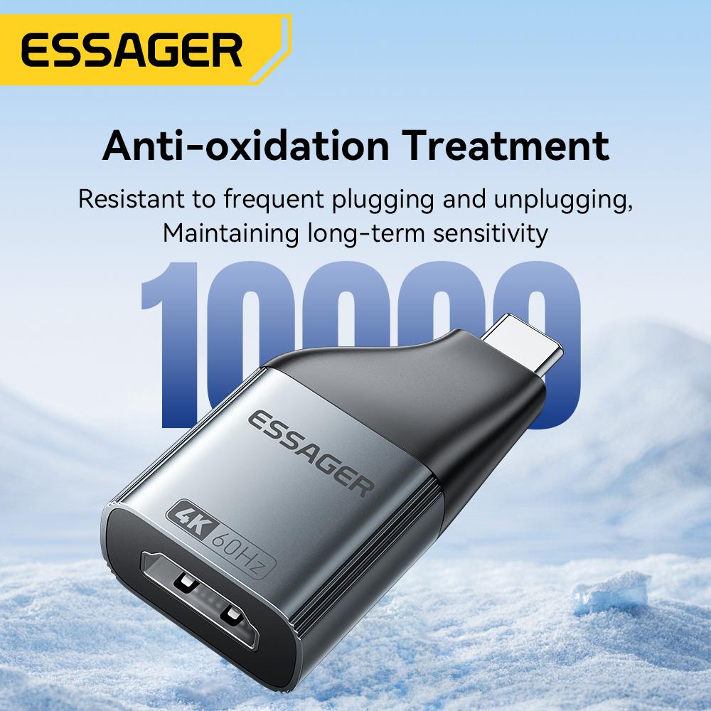 Essager USB Typ-C zu HDMI DP VGA Mini DP Adapter 8K@60Hz 4K@120Hz HD Videoübertragungskonverter für MacBook PC Laptop Telefon