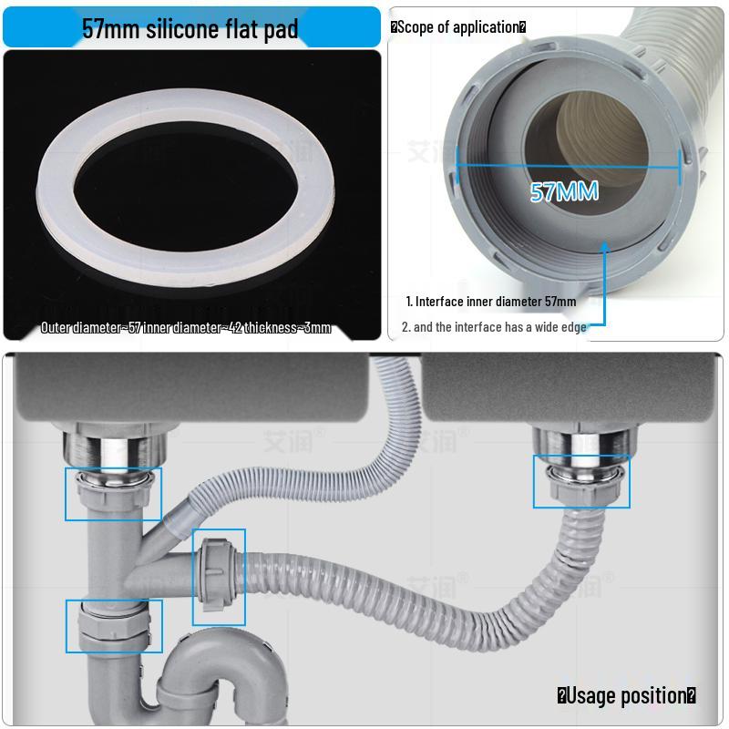 Gumový těsnicí kroužek pro kuchyňský dřez pro těsnění odpadní trubky